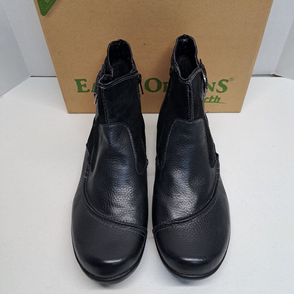 Earth Origins Dayton Ankle Boot Black Suede Leather Women's Size 11W